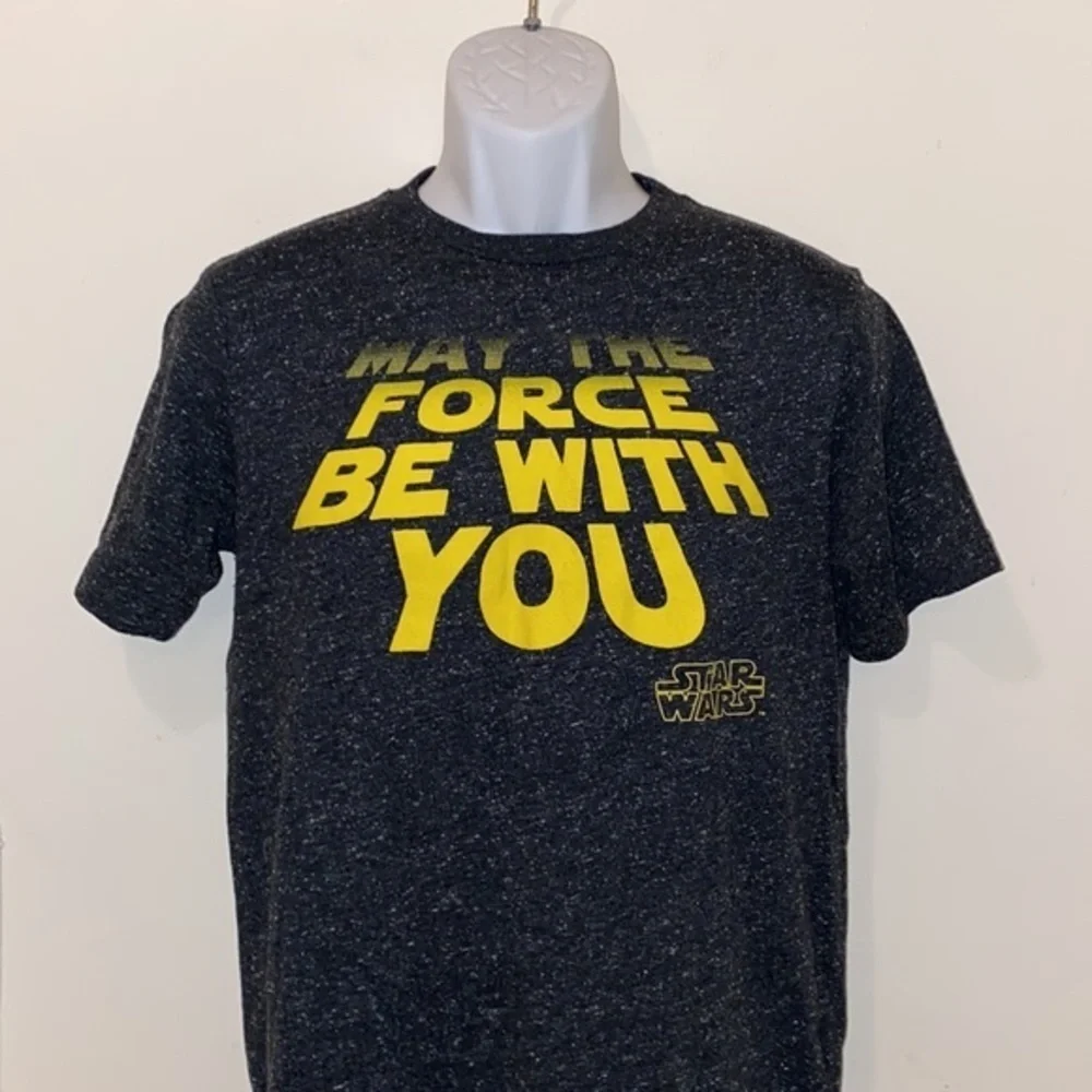 Unisex Youth Star Wars Dark Heather Grey “May The Force Be With You” Graphic Tee